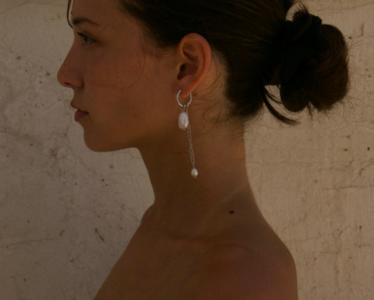 Pearl transformer earrings — Silver-Plated