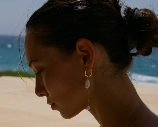 Pearl transformer earrings — Gold-Plated