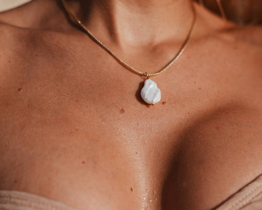 Chain with baroque pearl Gold-Plated