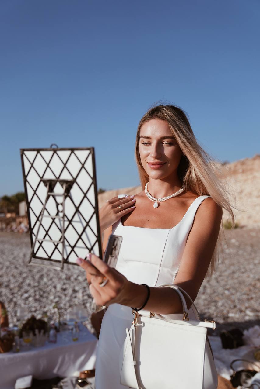 Three-layer natural pearl necklace